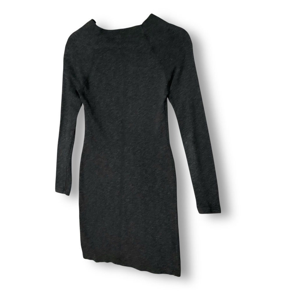 James Perse Knit Sweater Dress Sz S Wide Neck Bodycon Minimalist Gray - Picture 9 of 12